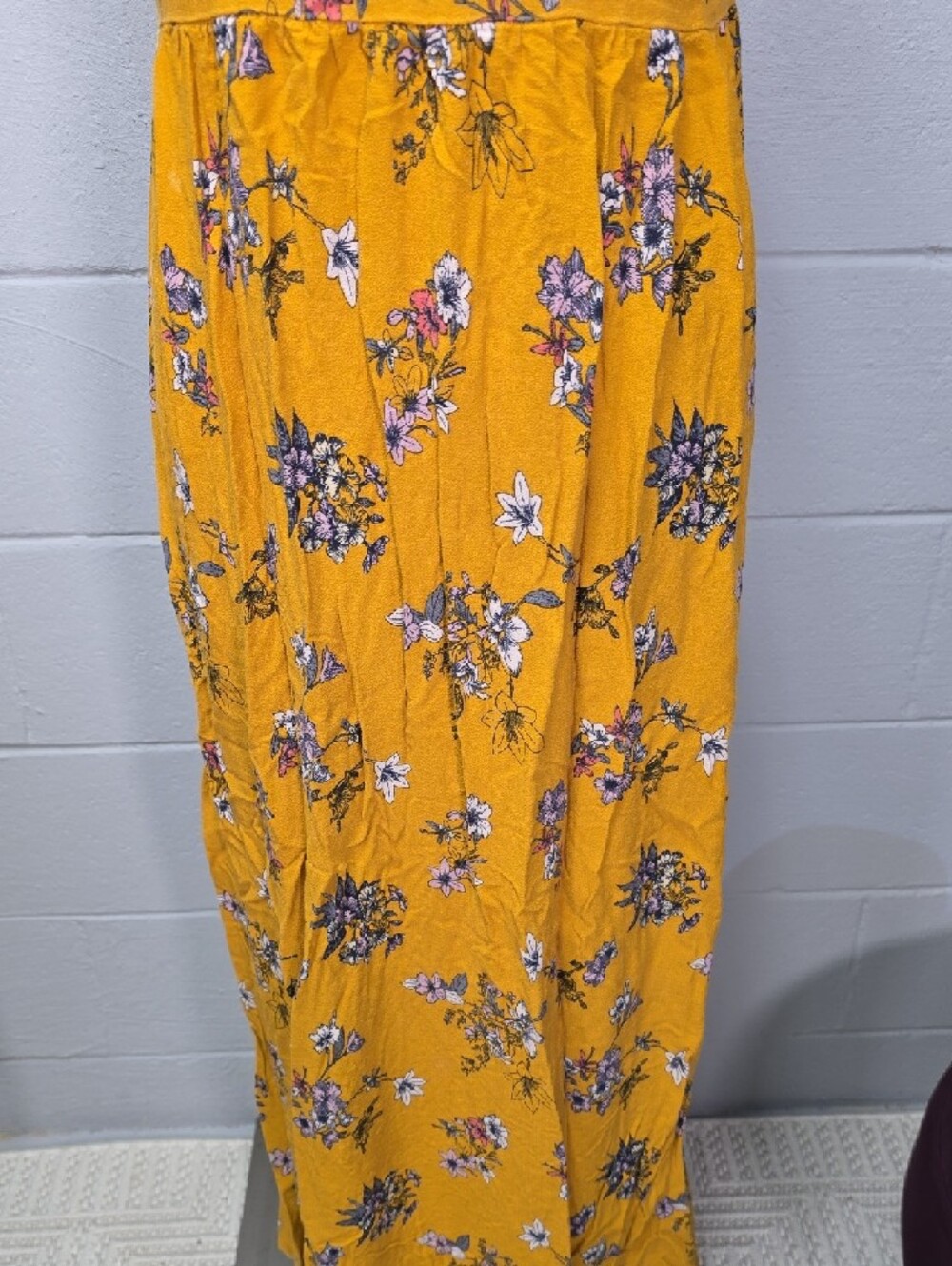Xhilaration Mustard Yellow Floral Maxi Dress - Picture 4 of 10